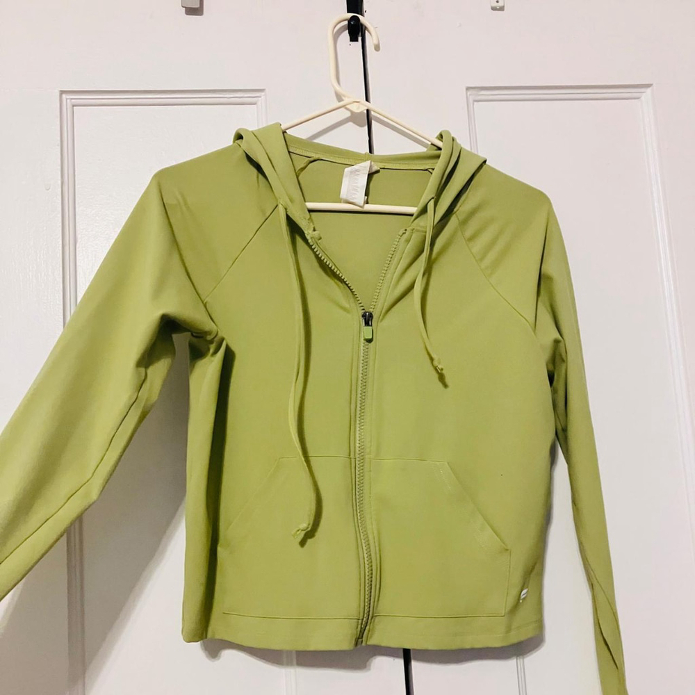 💚✨ Y2K Vibe Fabletics "Oasis" Cropped Zip-Up Hoodie ✨💚